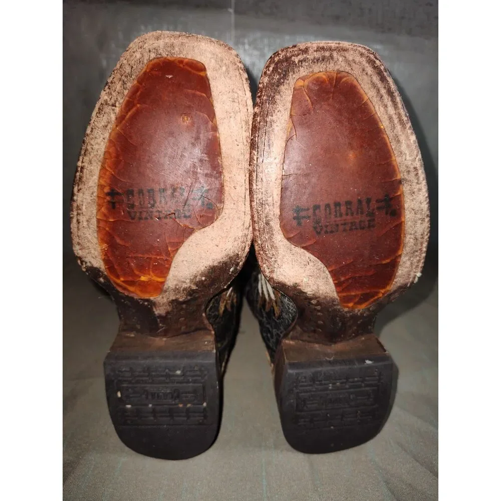 Corral Winged Cross Distressed Women's Western Boots Sz 6M